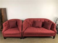 Crate and Barrel Settee with a club chair