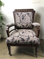 Upholstered Chair on Casters