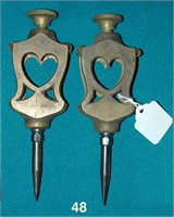 Brass trammel points with pierced heart decor