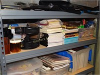 Office supplies - shelf full - composition books,