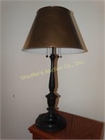 Metal lamp w/ metal lamp shade - 28"H double bulb