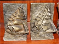 Nautical cast iron bookends 7"H