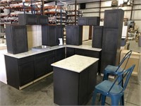 Smoke Gray Kitchen Cabinet Set
