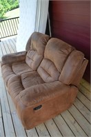 Micro Suede independent glider recliner sofa