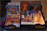 (7) Puzzles and volcano kits