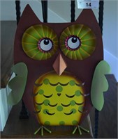 Owl art on canvas & metal owl art