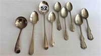 9 SMALL STERLING SILVER SPOONS