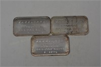 3 - .999 Silver 1 oz. Engelhard Bars