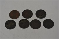 7 Large Canadian Cents: 2-1861,2-1894,1884,88,96