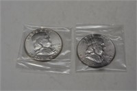 2 - 1955p BU Roosevelt Half Dollars