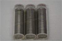 3 Rolls (120) 1942d Nickels, nice condition