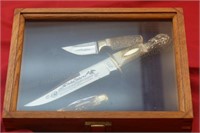 Parker 3 Knife Stag Set, Mint in presentation case