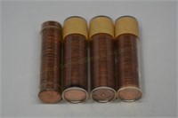 4 Rolls (200) 1960d Small Date Lincoln Cents