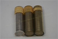 3 Rolls (120) Jefferson Nickels, 40 of each: