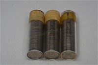 3 Rolls (120) 1960p circulated Jefferson Nickels