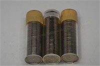 3 Rolls (120) 1960p Uncirculated Jefferson Nickels
