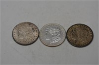 3 - 1921 Morgan Silver Dollars