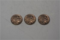 3 - 1936d Uncirculated Buffalo Nickels