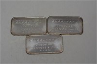 3 - .999 Silver 1 oz. Englehard Silver Bars