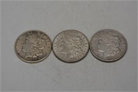 3 - 1921 Morgan Silver Dollars