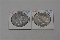 2 Uncirculated Silver Dollars 1886o, 1923