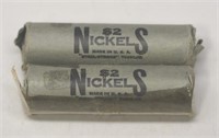 2 Rolls (80) Jefferson Silver War Nickels