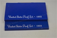 2 U.S. Proof Sets: 1968 & 1969