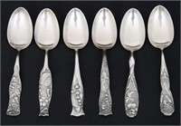 6 George Schiebler Sterling Silver Spoons