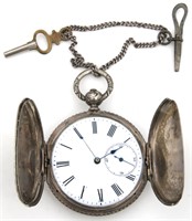 Double Hinged Silver Hunter Case Pocket Watch