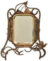 Brass Beveled Table Mirror