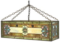 Rectangular Hanging Leaded Lamp