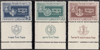 Israel stamps #28-30 Mint NH with tabs CV $575