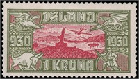 Iceland stamps #C4-C8 Mint LH VF 1930 CV $292
