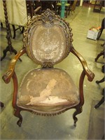 Carved French armchair