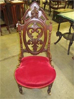 Victorian Fruit carved parlor chair