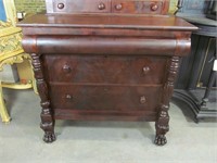 Flame Mahogany claw foot Federal chest