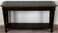 Sofa Table, Smoke Glass Top, Solid Wood