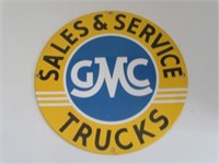 GMC Trucks Sales Service Porcelain Sign