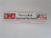 BA British American Oil Restroom Porcelain Sign