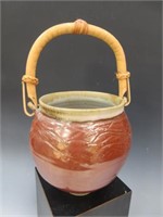 (Wolff Pottery) Bowl with Bamboo Handle (6''x5'')