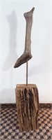 MA Zing, sculpture en bois d'épave BC, "Oiseau".