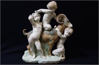Lladro "Boys Playing with a Ram" - retired image