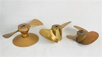 Three Antique Nautical Bronze Boat propellers