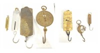 Antique hanging produce scales 7 pc