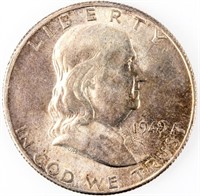 Coin 1949-S Franklin Half Dollar Almost Unc.