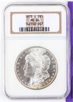 Coin 1878-S  Morgan Silver Dollar NGC MS64