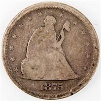 Coin 1875-S Twenty Cent Piece Graded Good