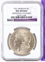 Coin 1921  Morgan Silver Dollar NGC Unc.