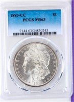 Coin 1883-CC  Morgan Silver Dollar PCGS MS63