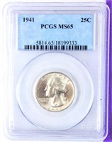 Coin 1941 Washington Quarter PCGS MS65